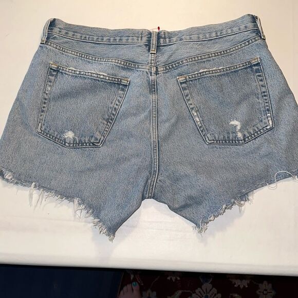 Agolde Women's Distressed Denim Shorts - Blue - Picture 2 of 8